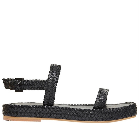 St. Agni Lori Woven leather Sandals Resortwear Coastal US 8 Black Scandi Girl - Picture 6 of 12
